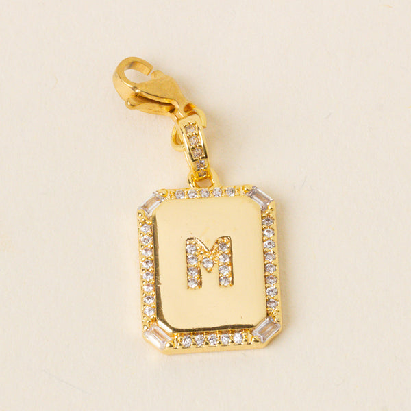 M Jewelry Charm Initial Letter Gold
