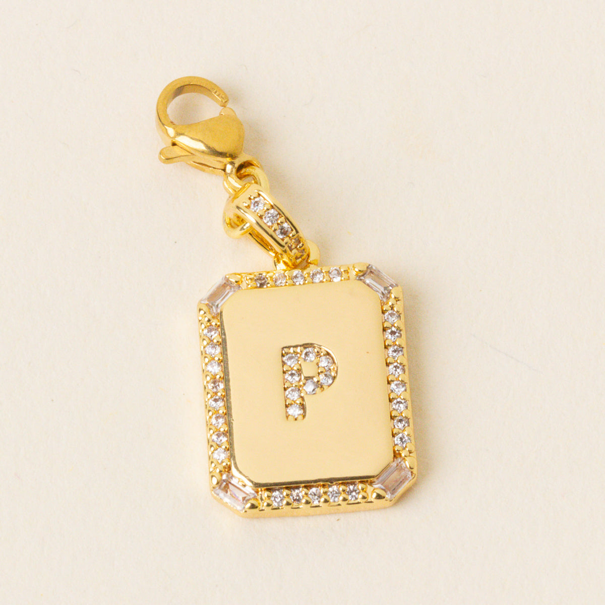 P Jewelry Charm Initial Letter Gold