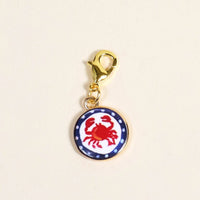 Painted Crab Jewelry Charm Gold