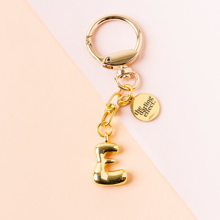 E Bubble Letter Keychain Bag Charm