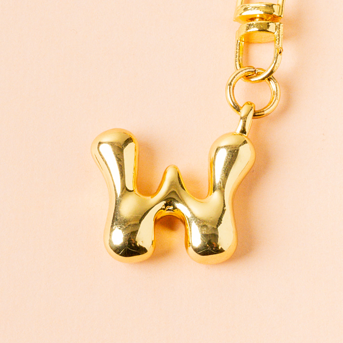 W Bubble Letter Keychain Bag Charm