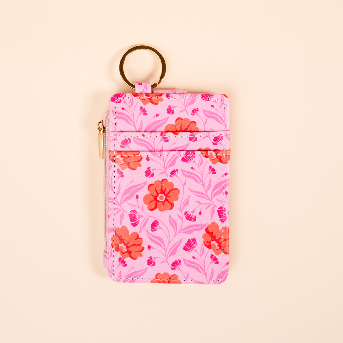 Poppin' Petals Hot Pink Keychain Wallet
