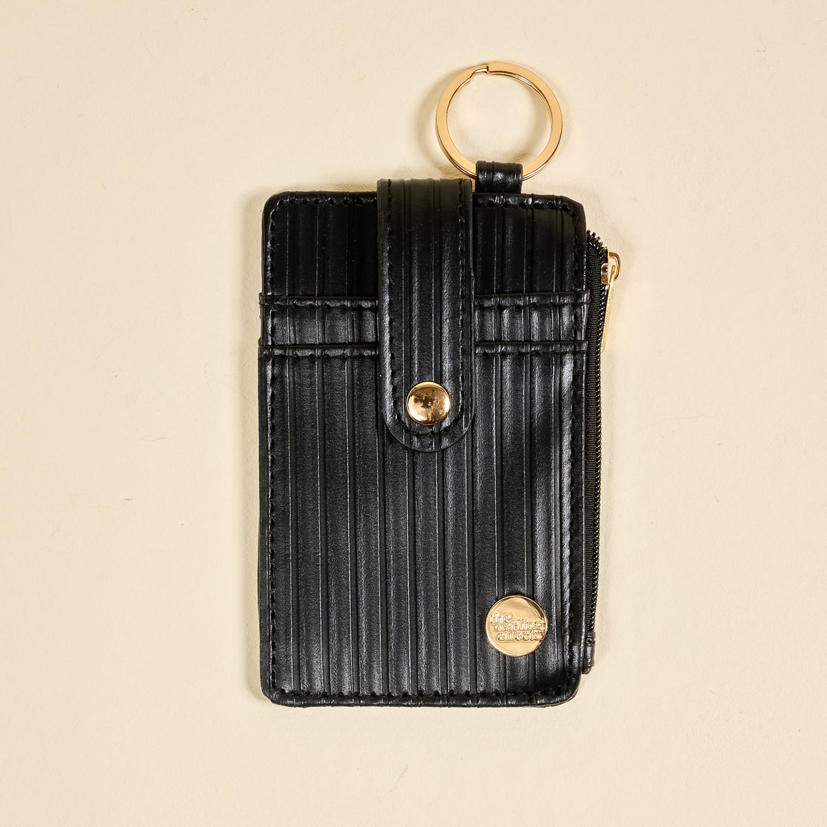 Black Ripple Ridge Keychain Wallet