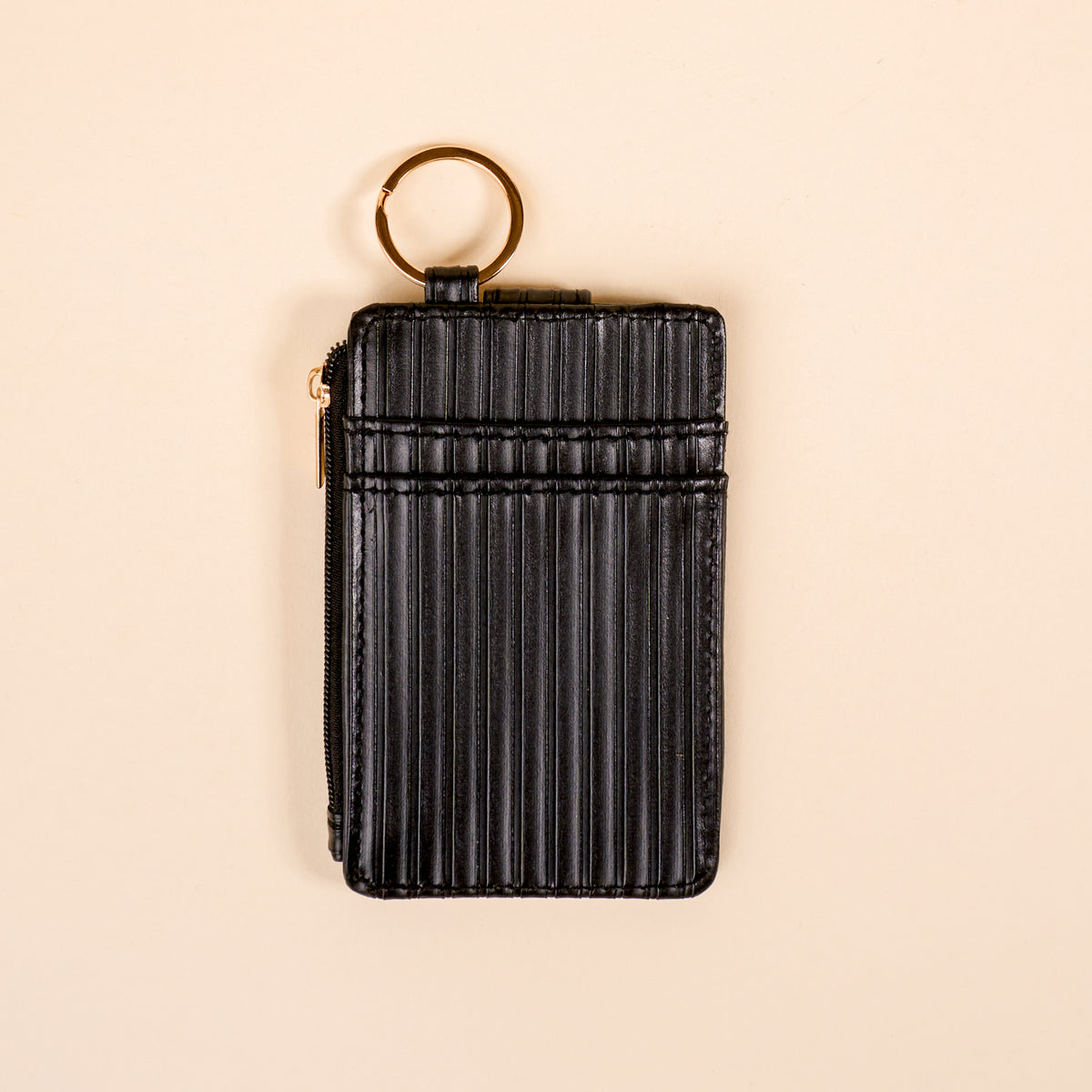 Black Ripple Ridge Keychain Wallet