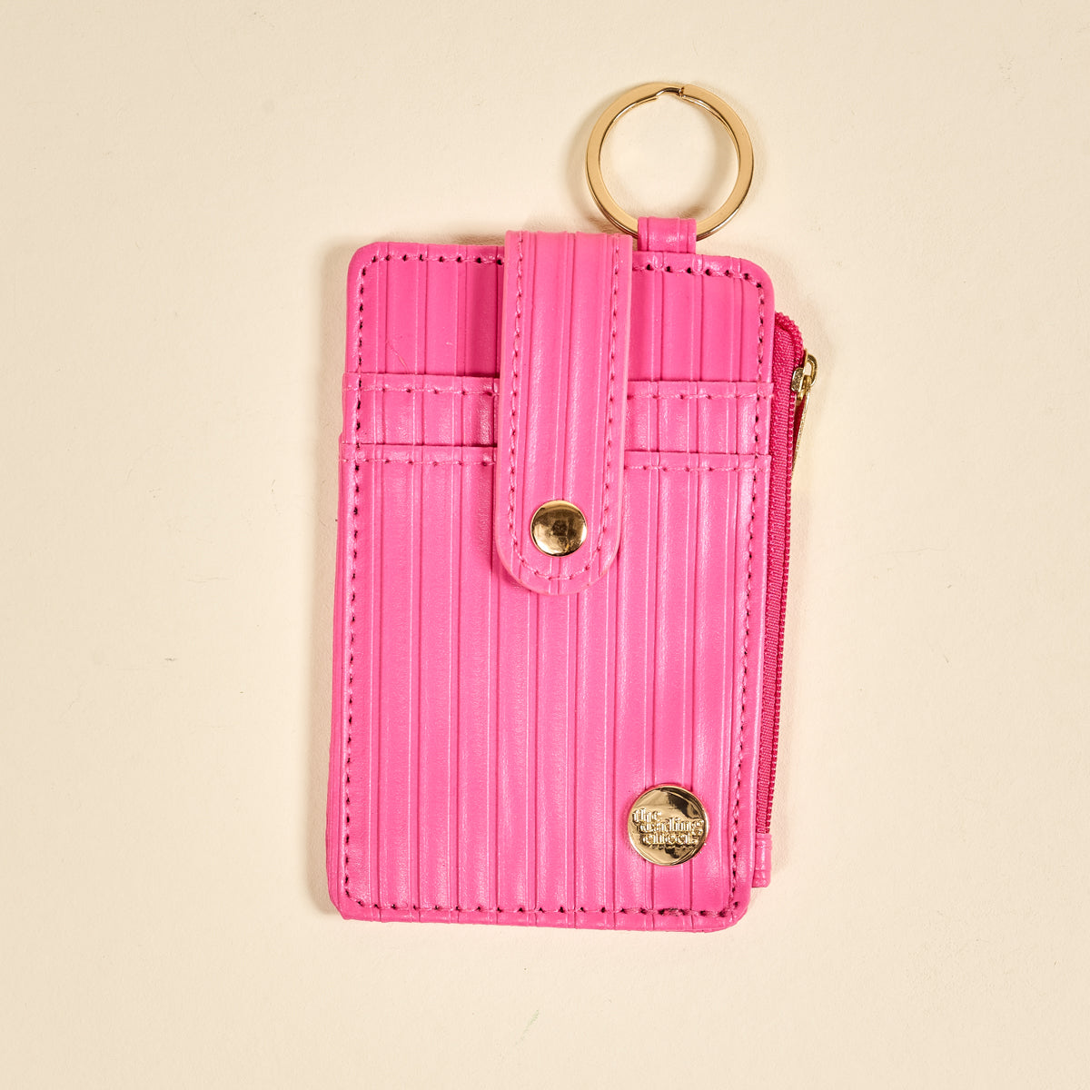 Hot Pink Ripple Ridge Keychain Wallet