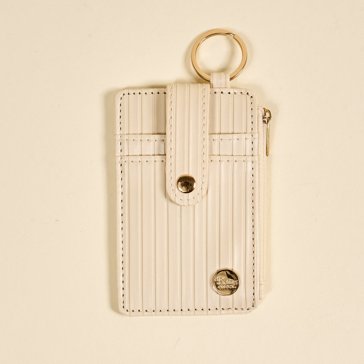 Oat Ripple Ridge Keychain Wallet