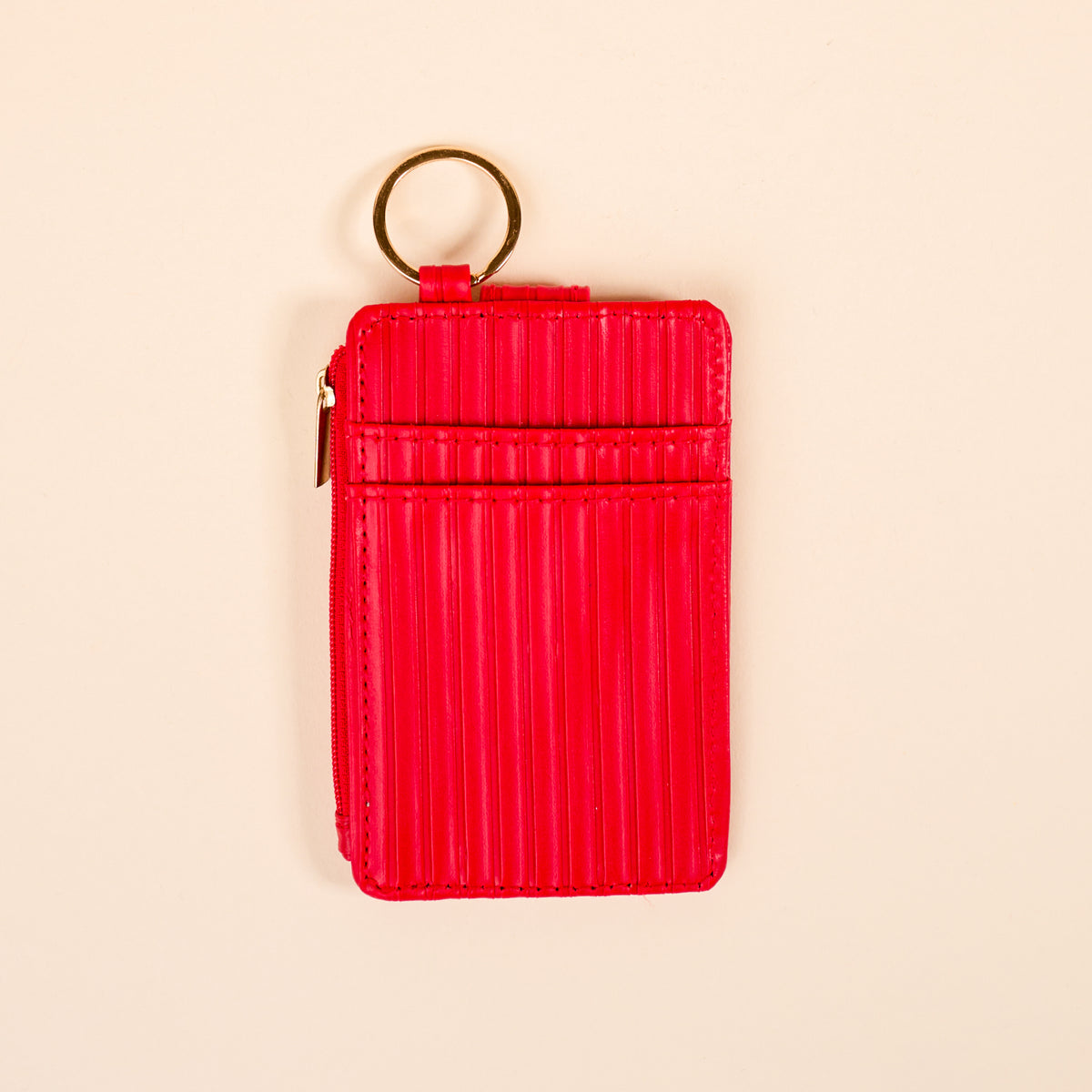 Red Ripple Ridge Keychain Wallet