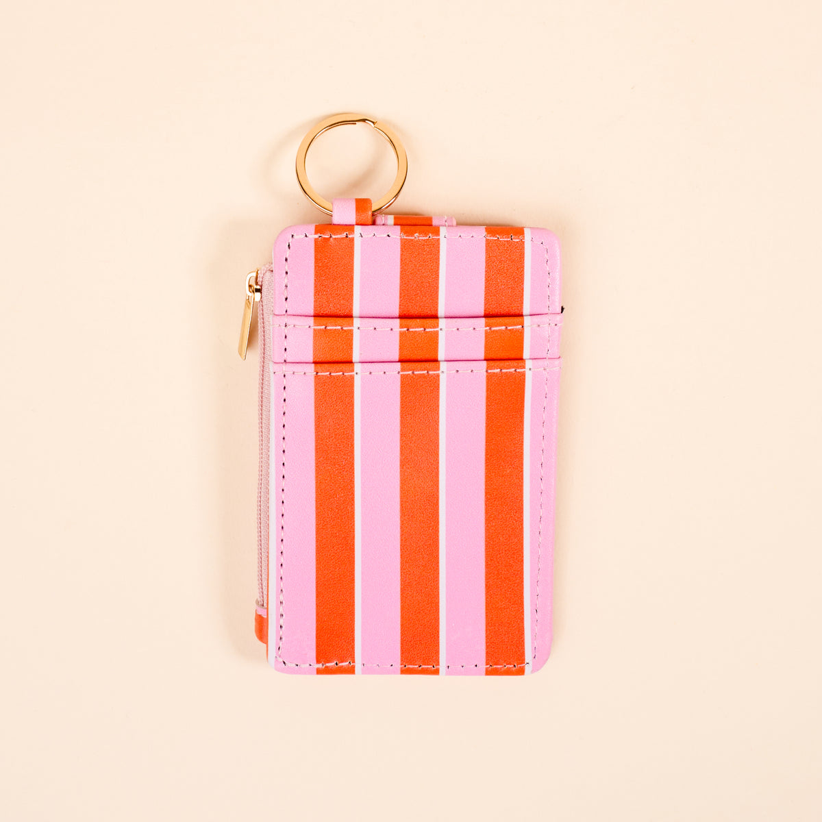 Sicily Stripes Pink Keychain Wallet