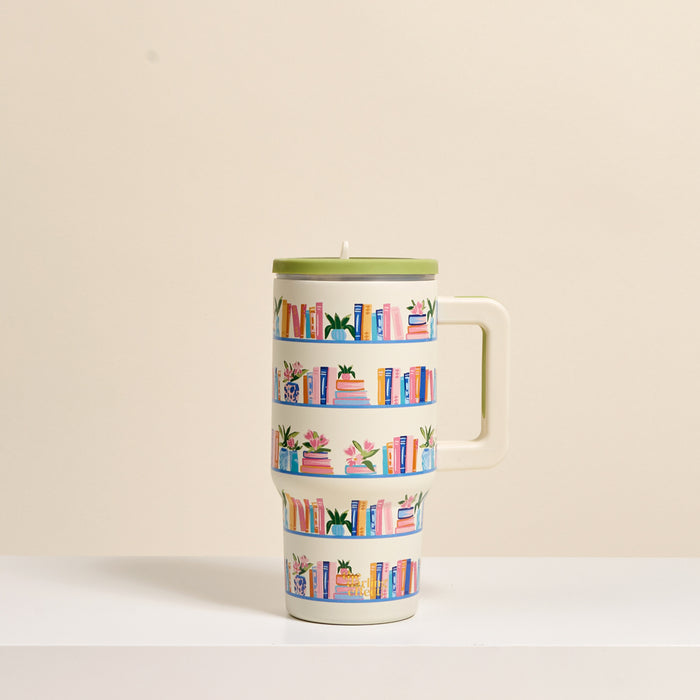 Book Shelfie 20 oz Lifestyle Flip Straw Tumbler