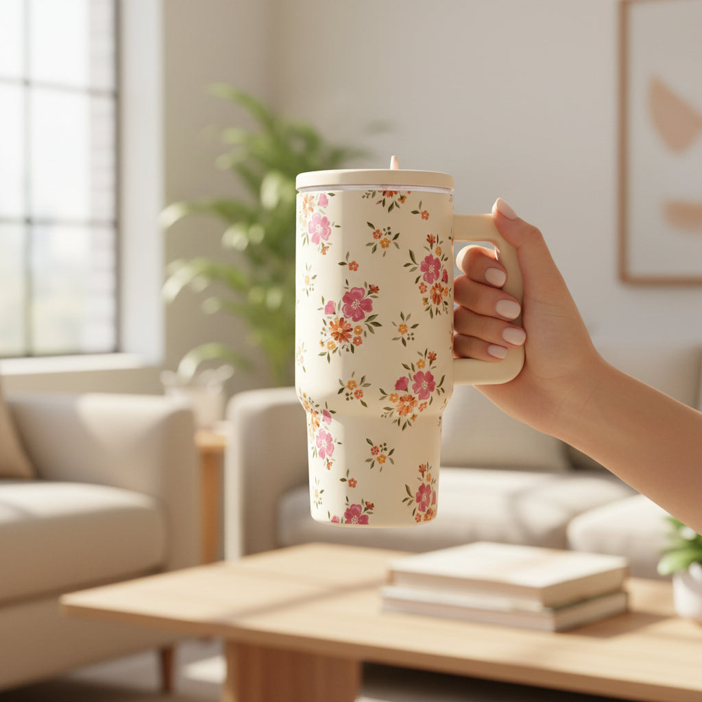 Endless Daydream Cream 20 oz Lifestyle Flip Straw Tumbler