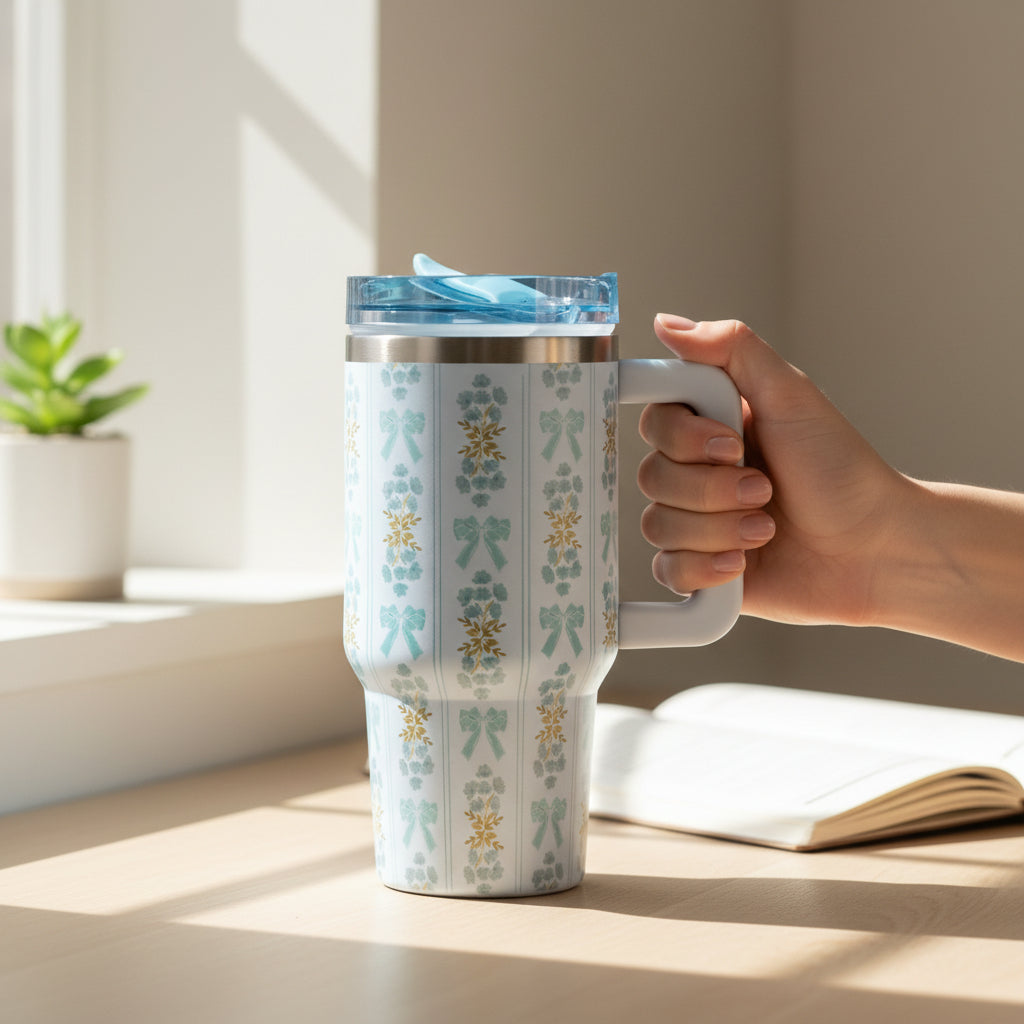 Oh So Fancy Blue 20 oz Lifestyle Flip Straw Tumbler