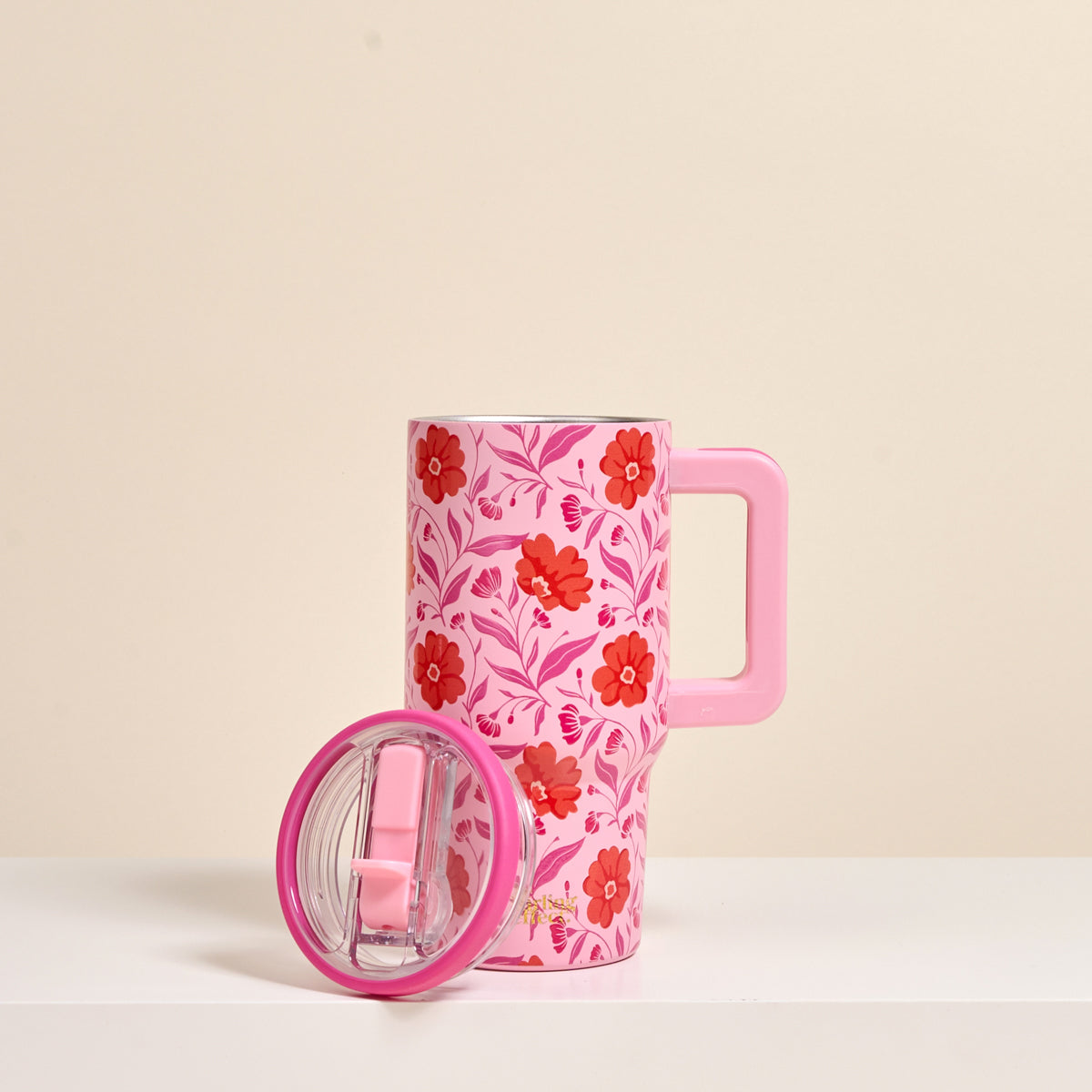 Poppin' Petals Hot Pink 20 oz Lifestyle Flip Straw Tumbler