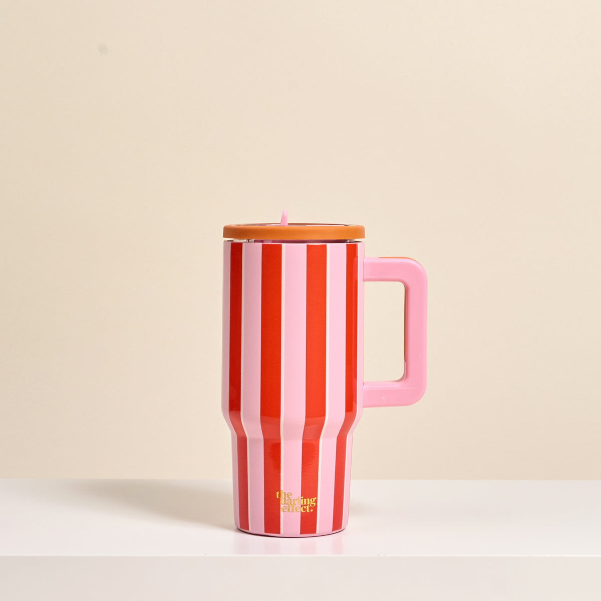 Sicily Stripes Pink 20 oz Lifestyle Flip Straw Tumbler