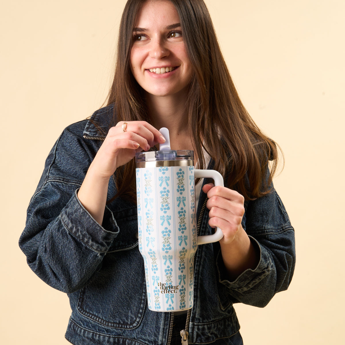 Oh So Fancy Blue 40 oz Lifestyle Flip Straw Tumbler
