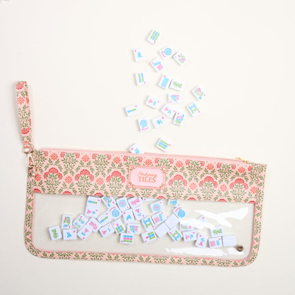 Everbloom Dusty Rose Mahjong Tile Keeper Pouch