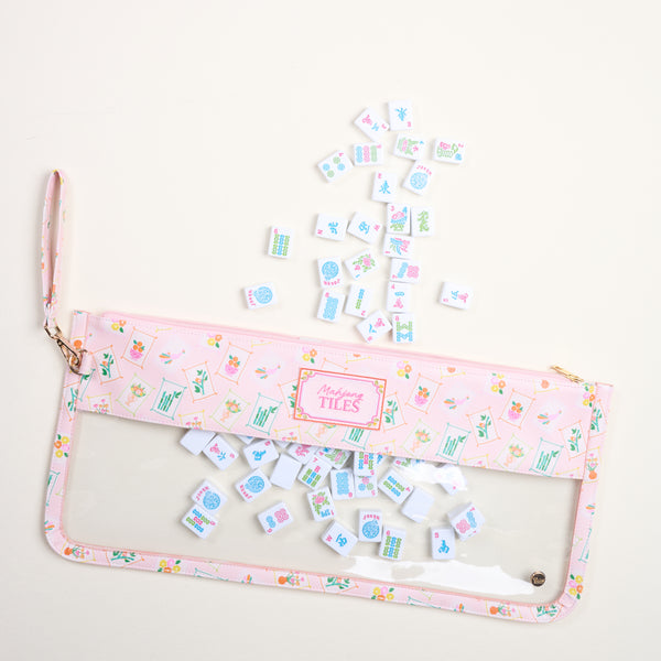 It's Mahj Time Pink Mahjong Tile Keeper Pouch