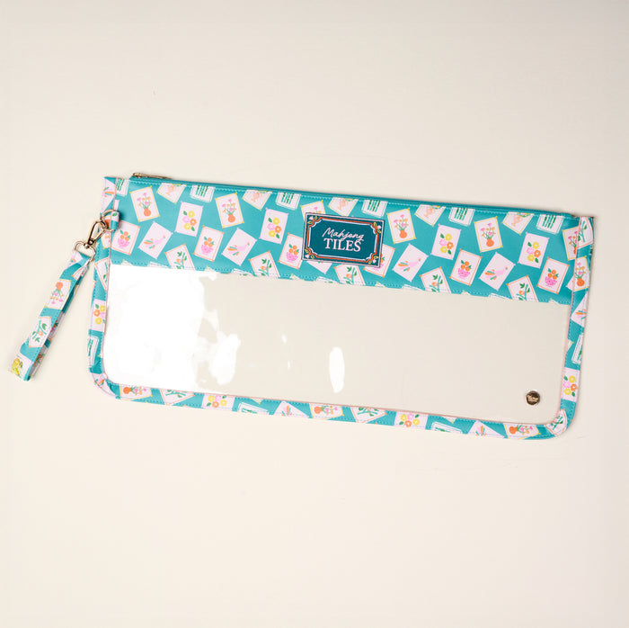 It's Mahj Time Teal Mahjong Tile Keeper Pouch