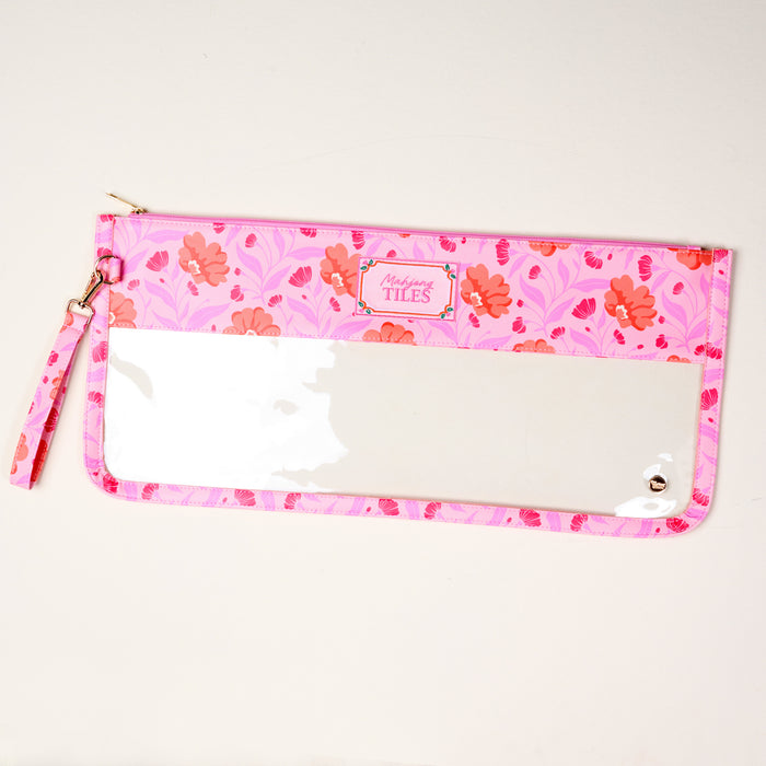 Poppin' Petals Hot Pink Mahjong Tile Keeper Pouch