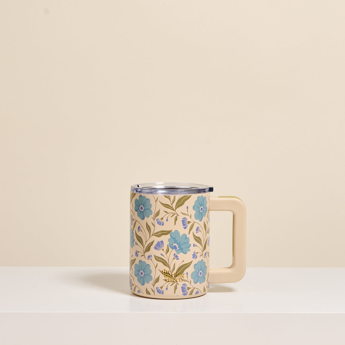 Poppin' Petals Aqua 14 oz Insulated Mug