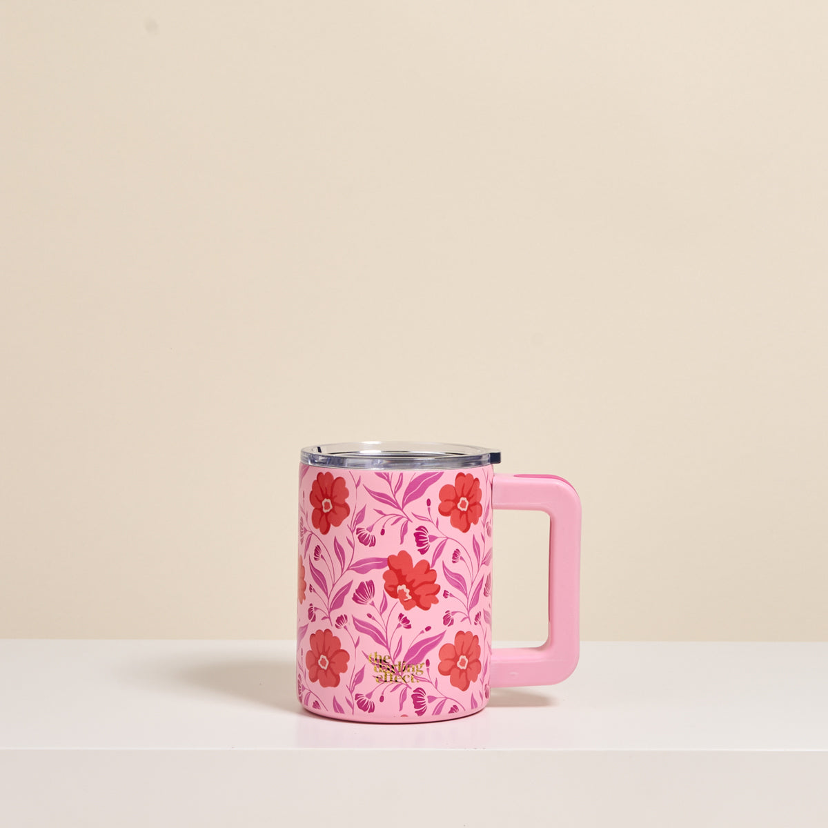 Poppin' Petals Hot Pink 14 oz Insulated Mug
