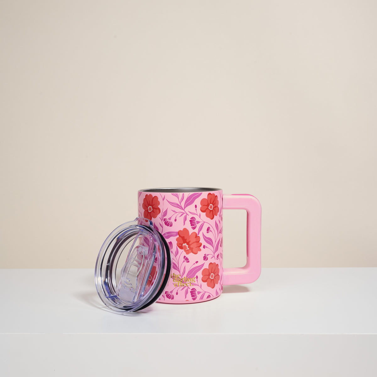 Poppin' Petals Hot Pink 14 oz Insulated Mug