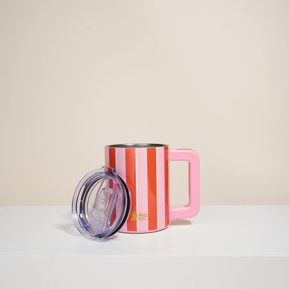 Sicily Stripes Pink 14 oz Insulated Mug