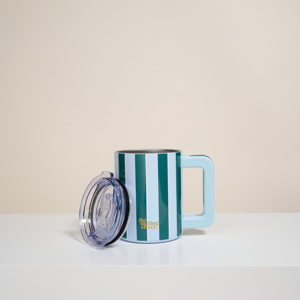 Sicily Stripes Teal 14 oz Insulated Mug