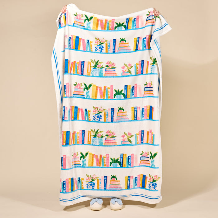 Book Shelfie Snuggle Up Plush Blanket