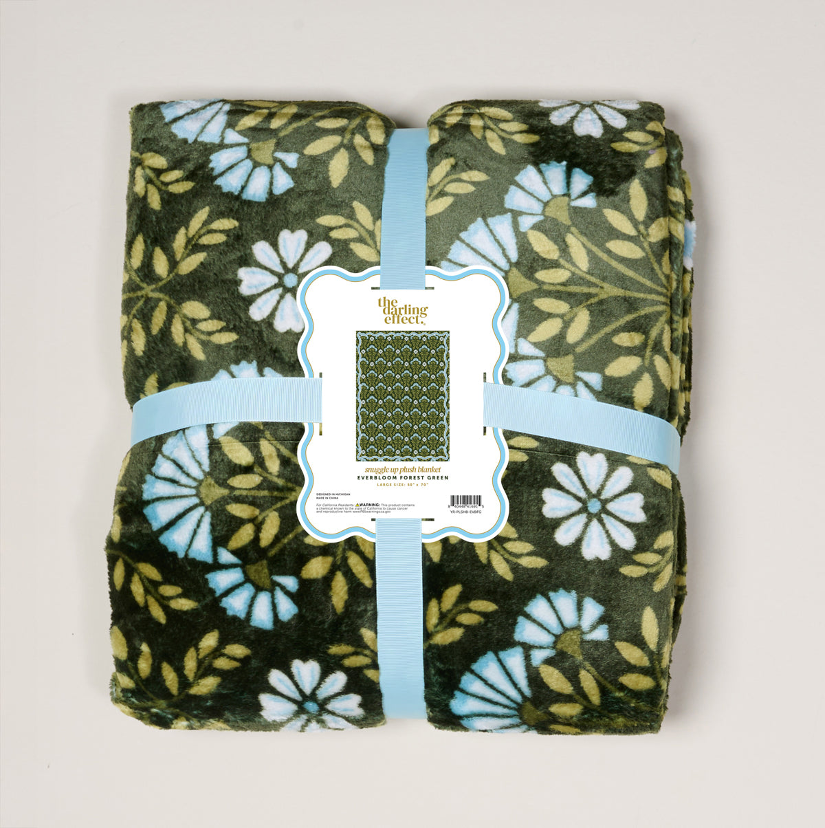 Everbloom Forest Green Snuggle Up Plush Blanket