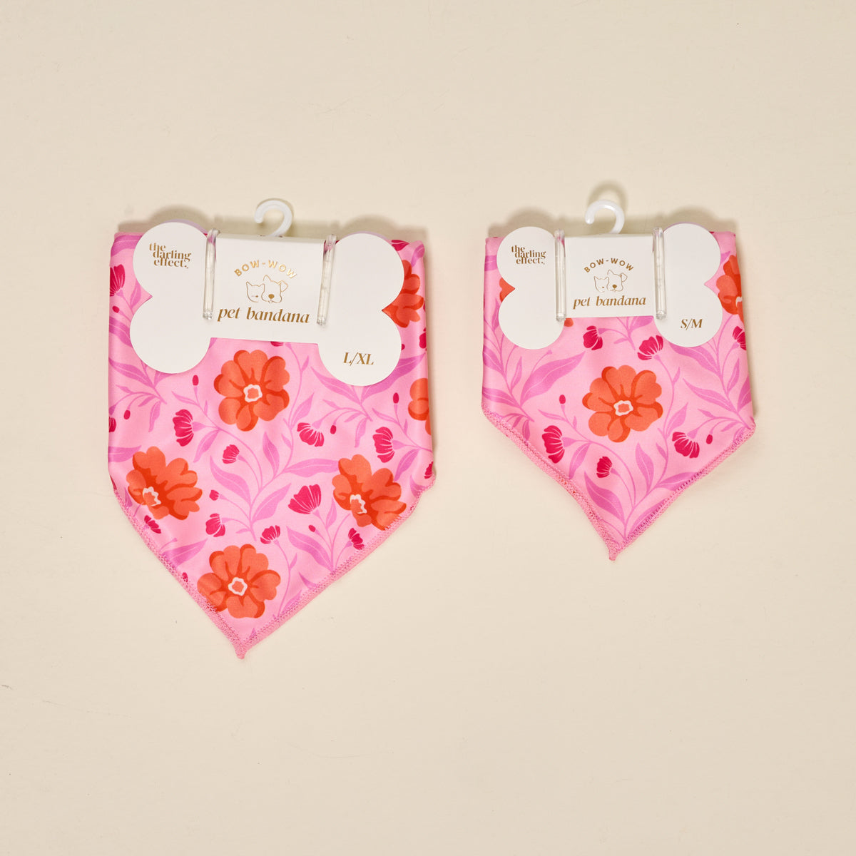 Bow-Wow Pet Bandana-Poppin' Petals Hot Pink