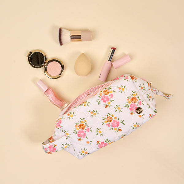 Endless Daydream Cream Essentials Quilted Cosmetic Pouch