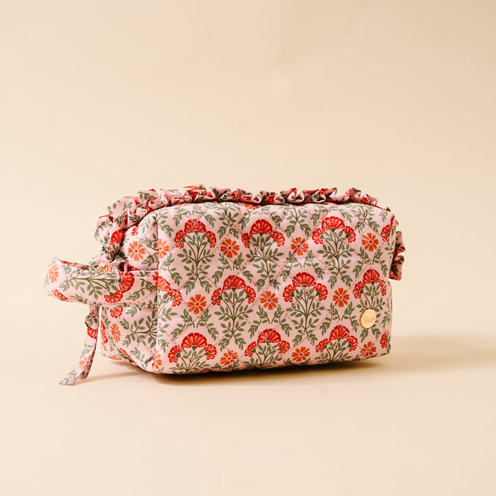 Everbloom Dusty Rose Essentials Quilted Cosmetic Pouch