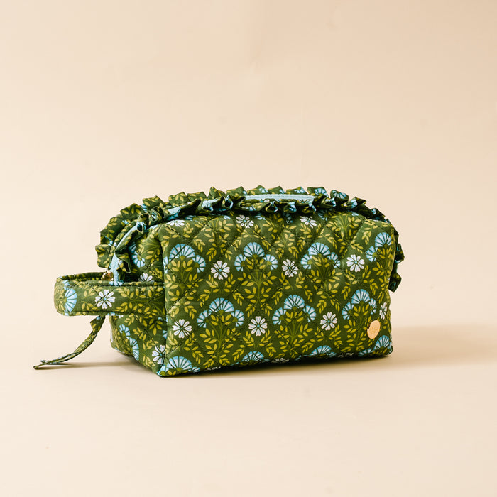 Everbloom Forest Green Essentials Quilted Cosmetic Pouch