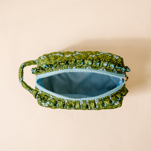 Everbloom Forest Green Essentials Quilted Cosmetic Pouch