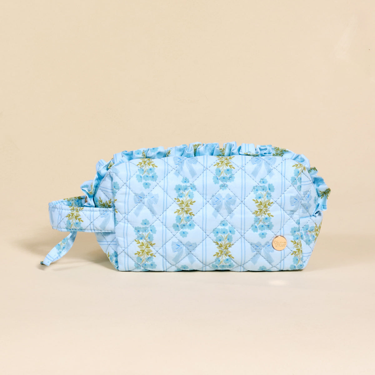 Oh So Fancy Blue Essentials Quilted Cosmetic Pouch