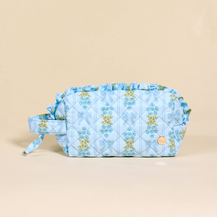 Oh So Fancy Blue Essentials Quilted Cosmetic Pouch