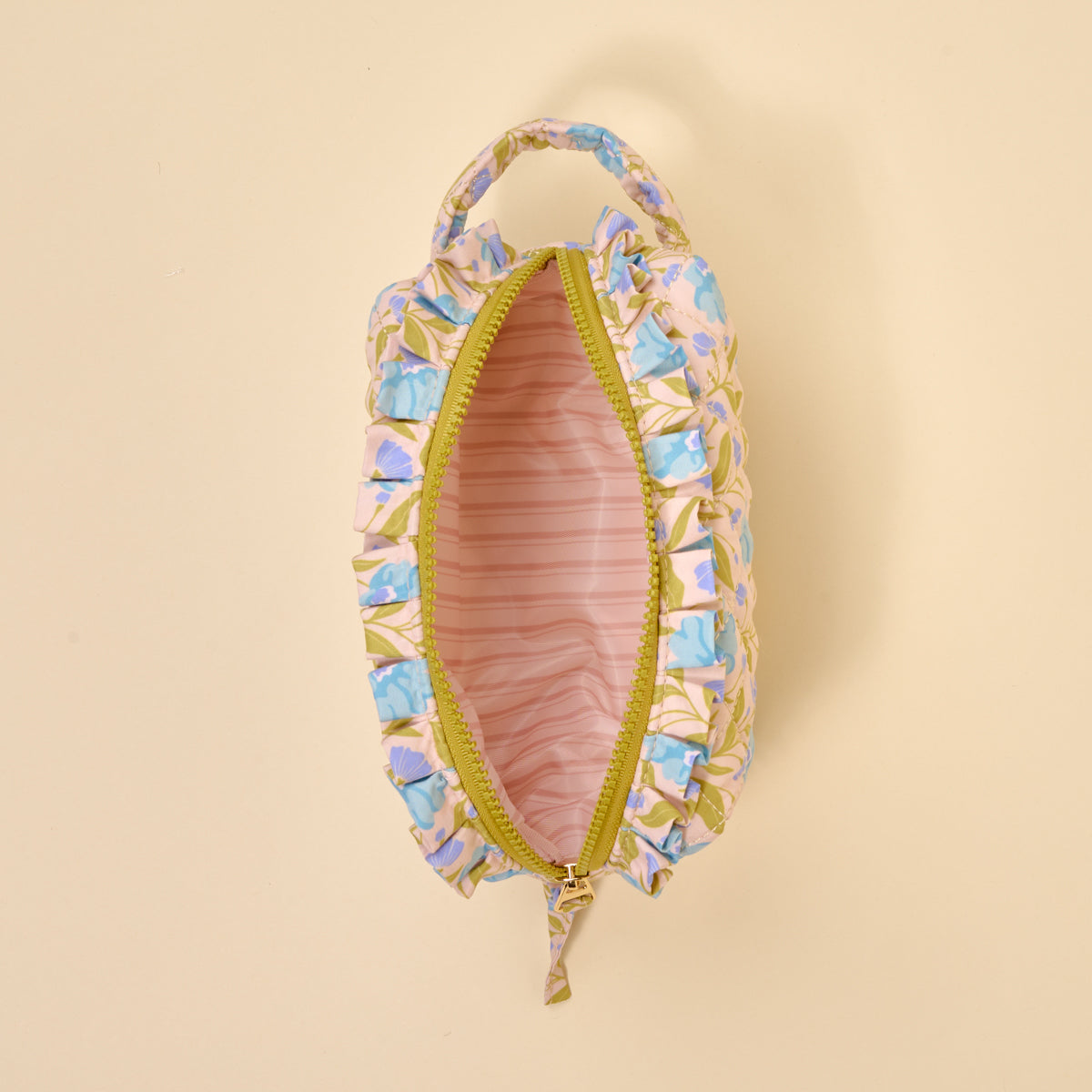 Poppin' Petals Aqua Essentials Quilted Cosmetic Pouch