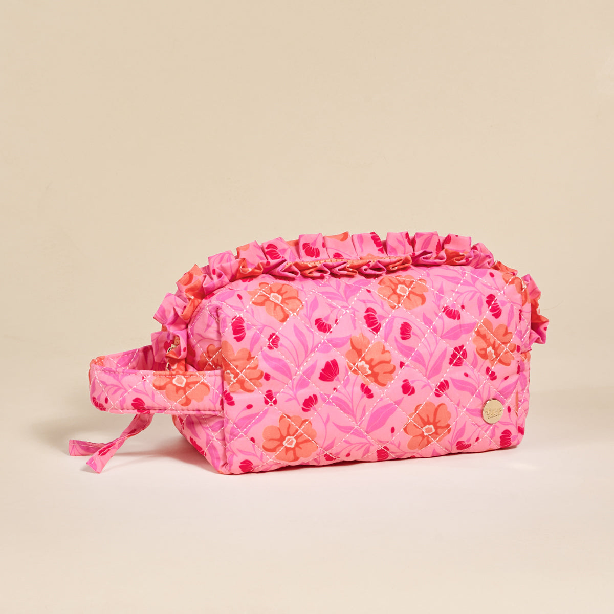 Poppin' Petals Hot Pink Essentials Quilted Cosmetic Pouch