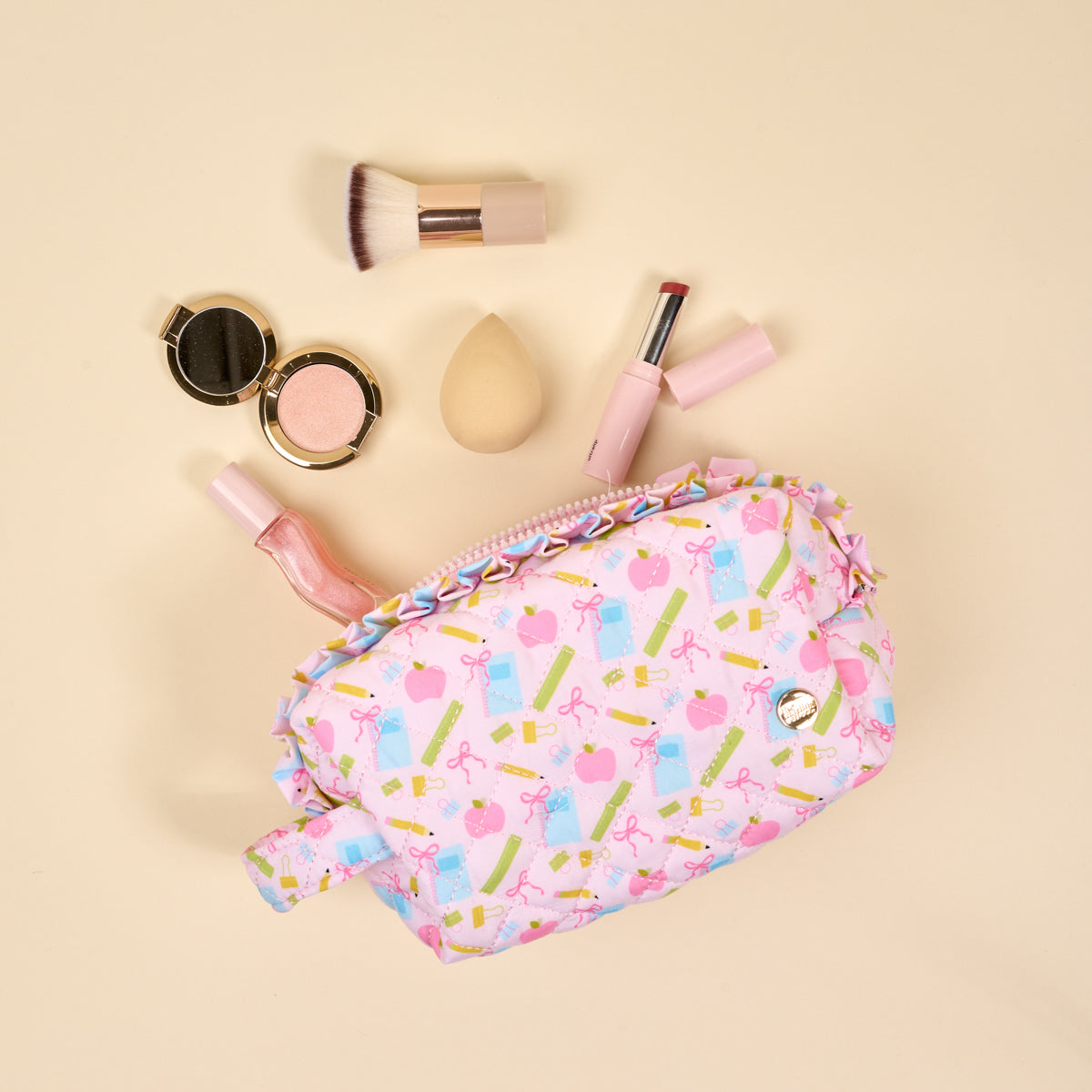 School's In Session Essentials Quilted Cosmetic Pouch