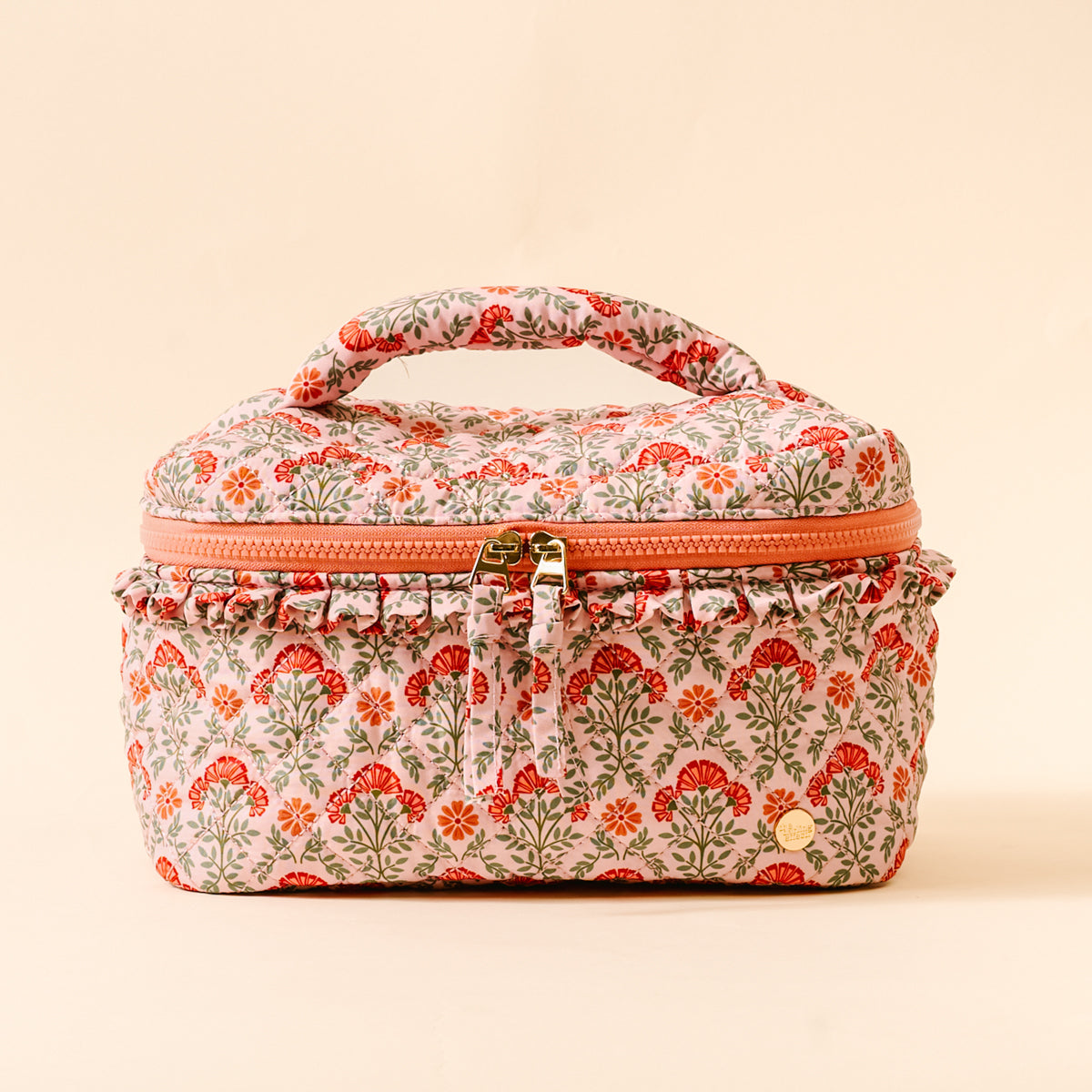 Everbloom Dusty Rose Glam & Go Quilted Cosmetic Bag