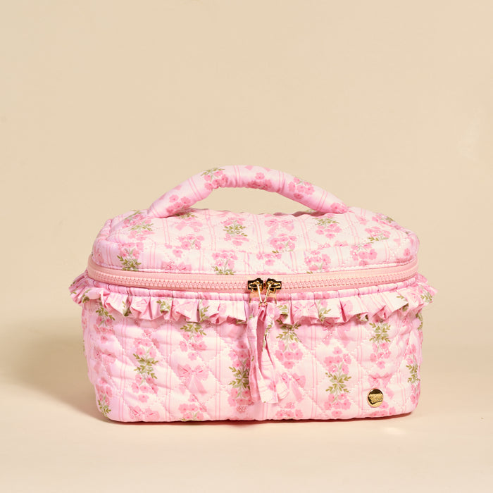 Oh So Fancy Pink Glam & Go Quilted Cosmetic Bag
