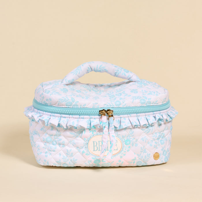 Bride Something Blue Glam & Go Quilted Cosmetic Bag