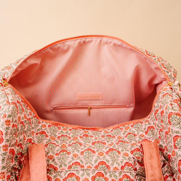 Everbloom Dusty Rose On-the-Go Quilted Weekender Bag