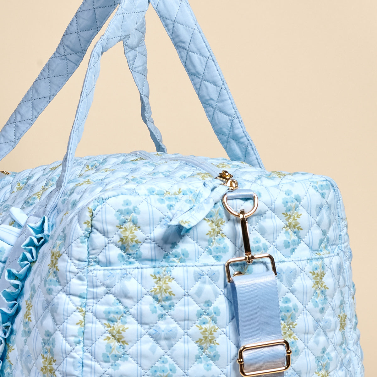 Oh So Fancy Blue On-the-Go Quilted Weekender Bag