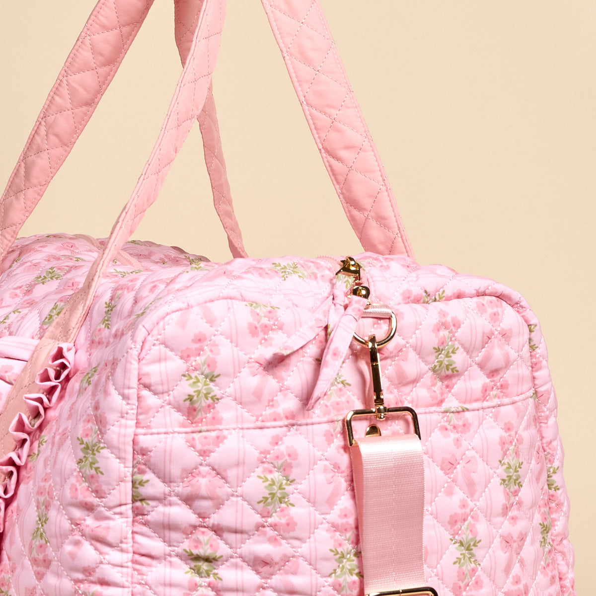 Oh So Fancy Pink On-the-Go Quilted Weekender Bag