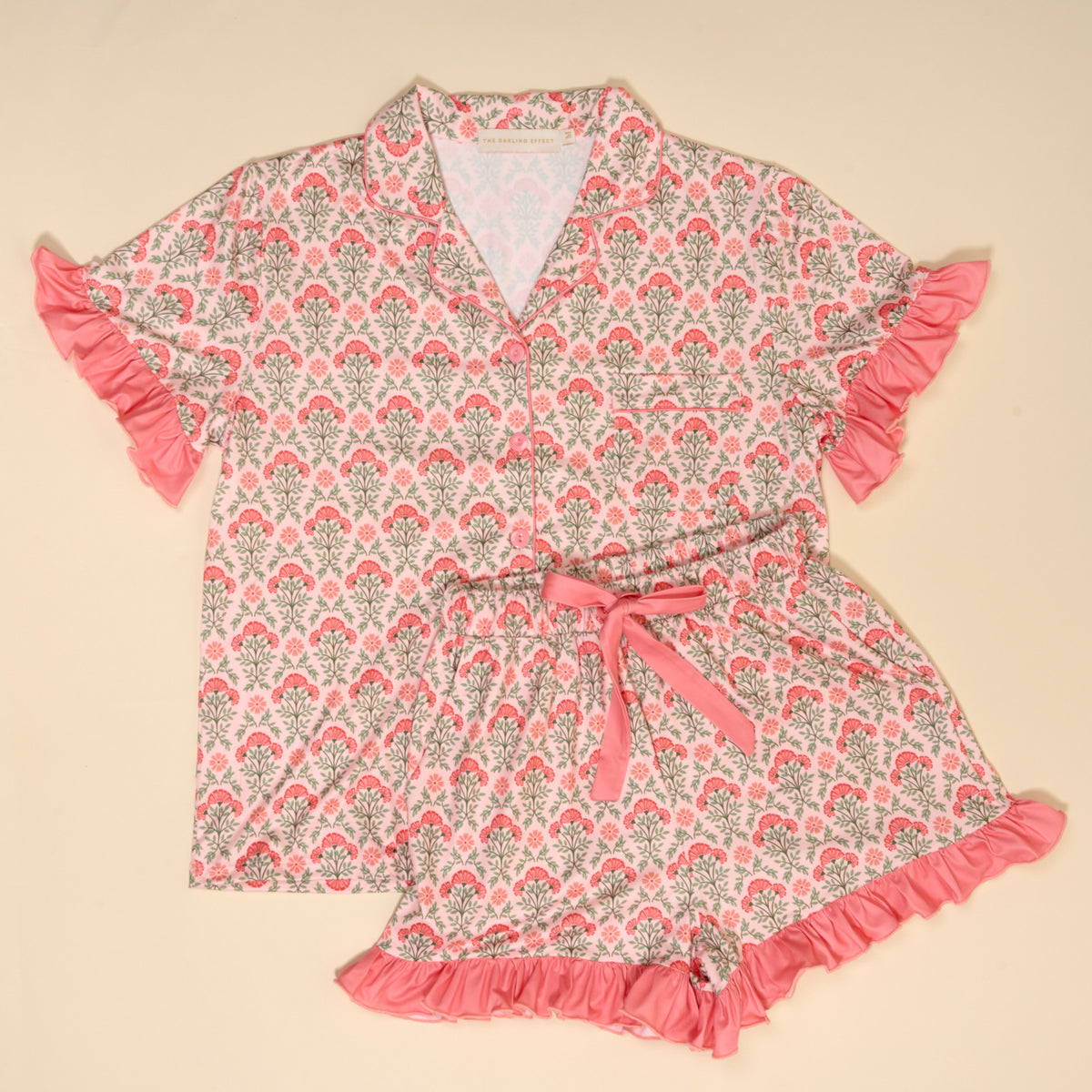 Everbloom Dusty Rose Slumber Party Pajama Shorts Set