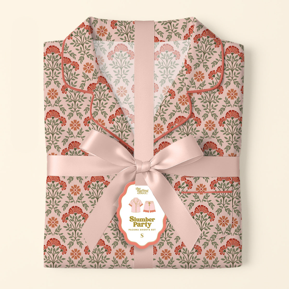 Everbloom Dusty Rose Slumber Party Pajama Shorts Set