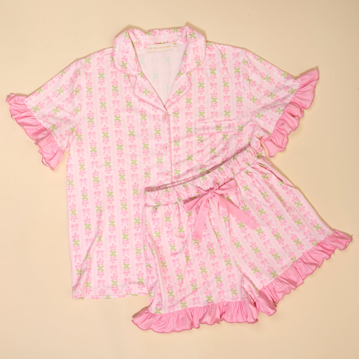 Oh So Fancy Pink Slumber Party Pajama Shorts Set