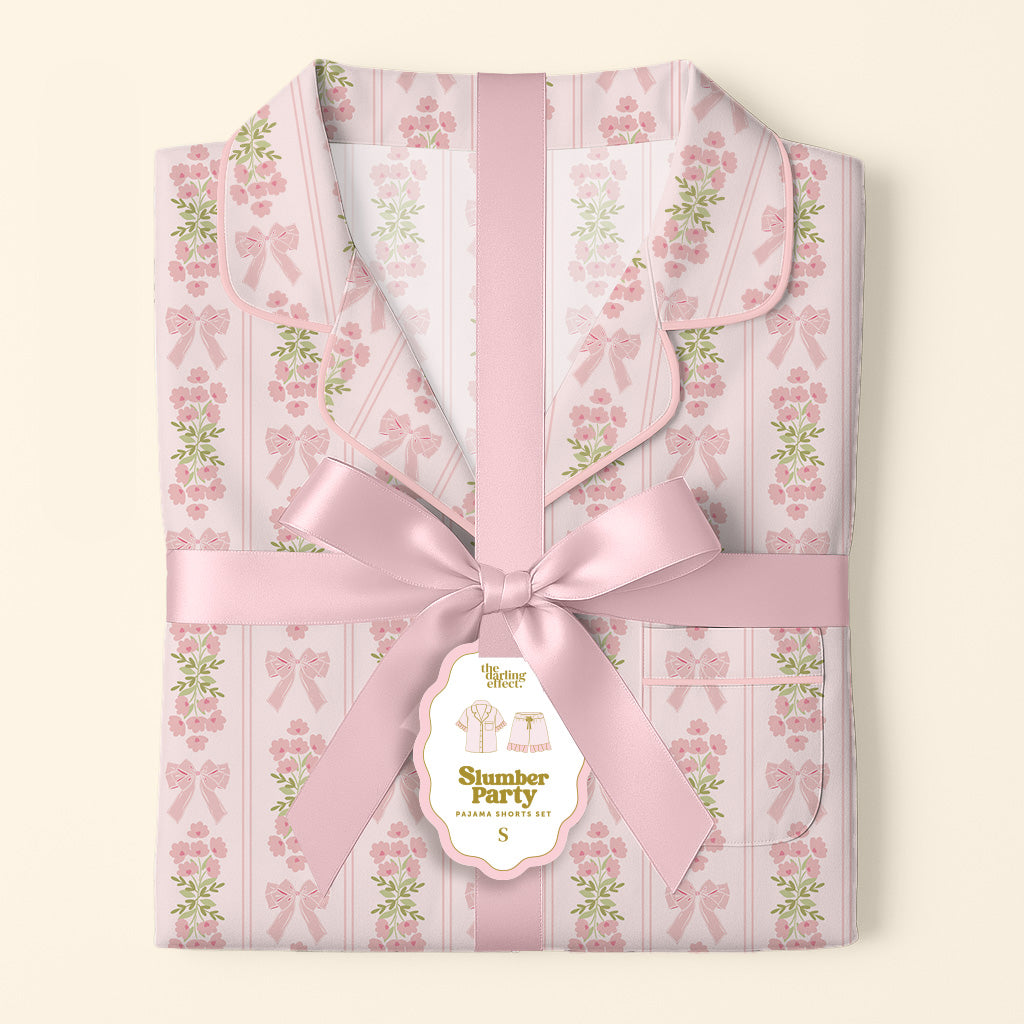 Oh So Fancy Pink Slumber Party Pajama Shorts Set