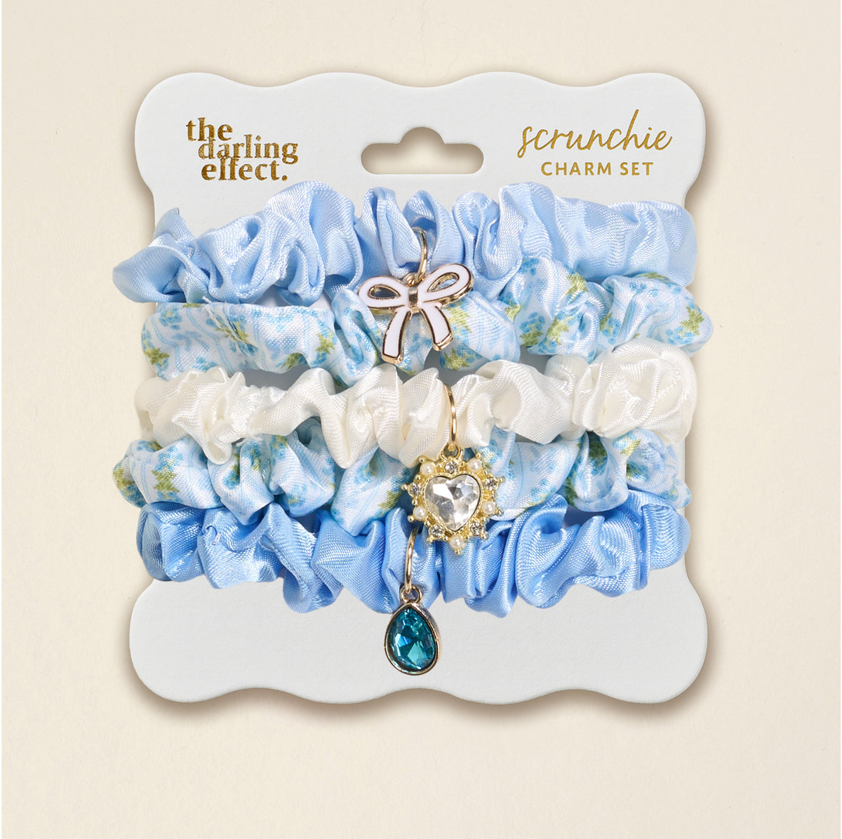 Oh So Fancy Blue Scrunchie Charm Set